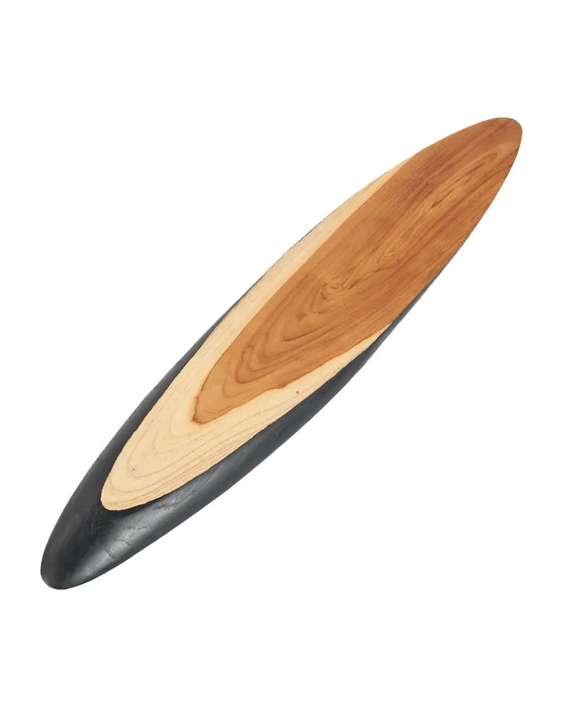 The Bondi Tapas Plate Teller aus Teakholz von Bazar Bizar, Größe XL, Natur / Schwarz, Ansicht 1