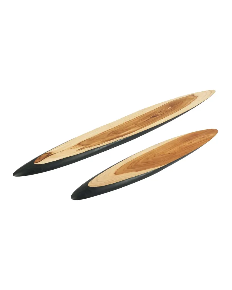 The Bondi Tapas Plate Teller aus Teakholz von Bazar Bizar, Größe XL, Natur / Schwarz, Ansicht 5