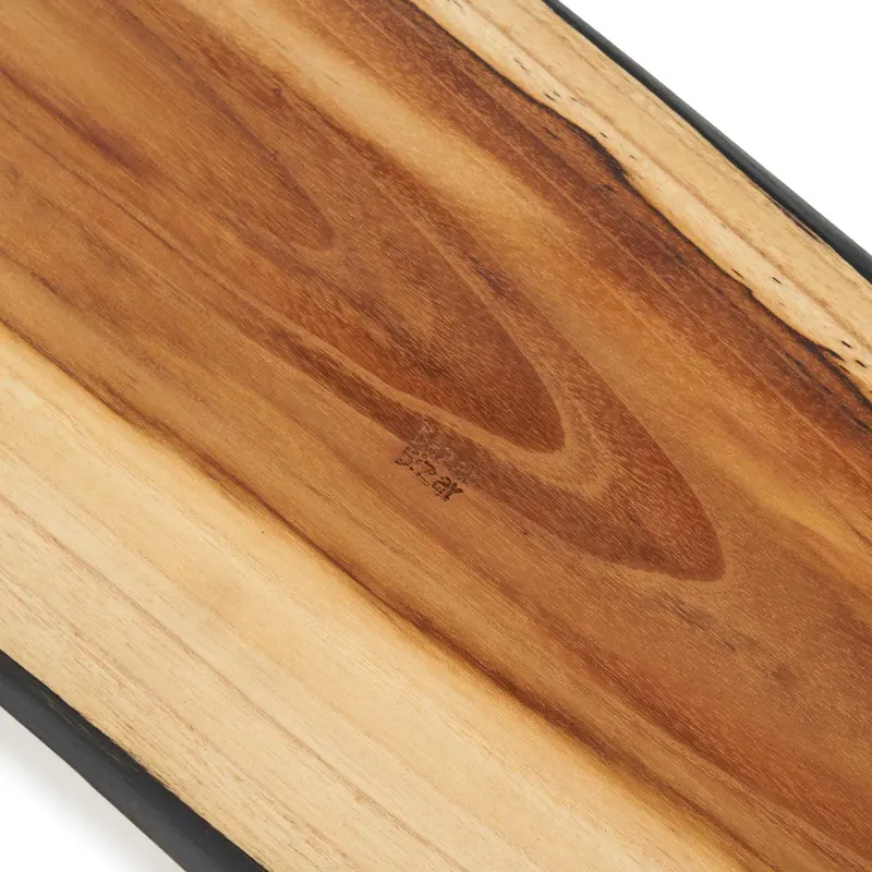 The Bondi Tapas Plate Teller aus Teakholz von Bazar Bizar, Größe XXL, Natur / Schwarz, Ansicht 4