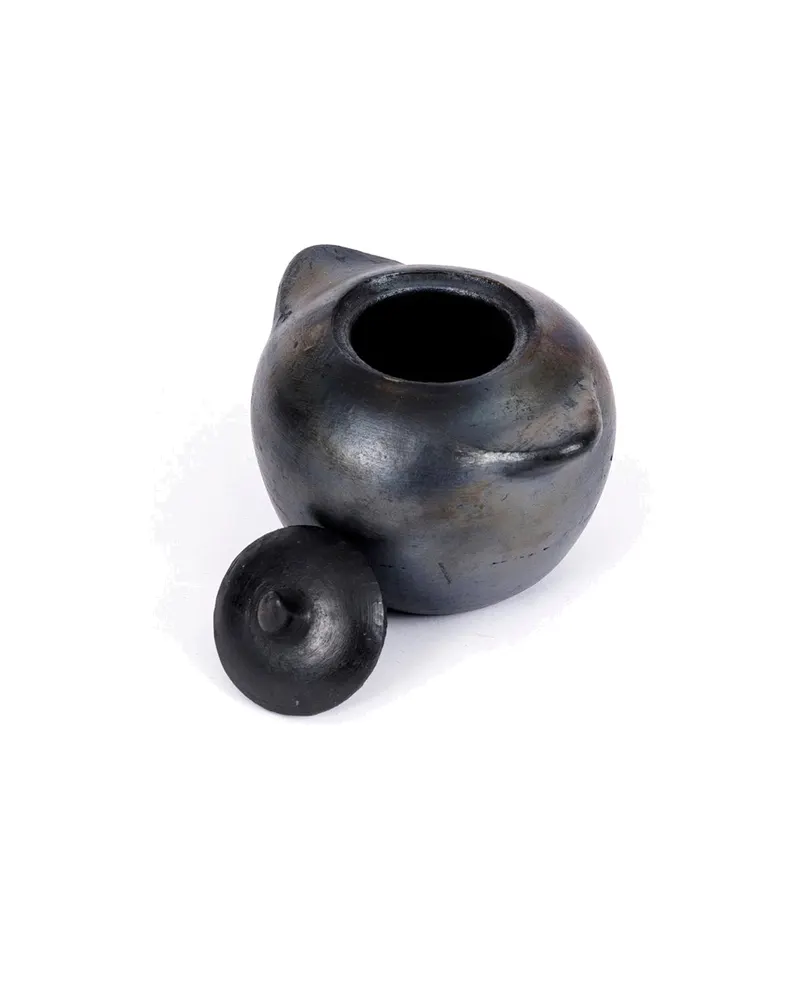 The Burned Jar Vorratsgefäß aus Terrakotta von Bazar Bizar, Größe L, Schwarz, Ansicht 3