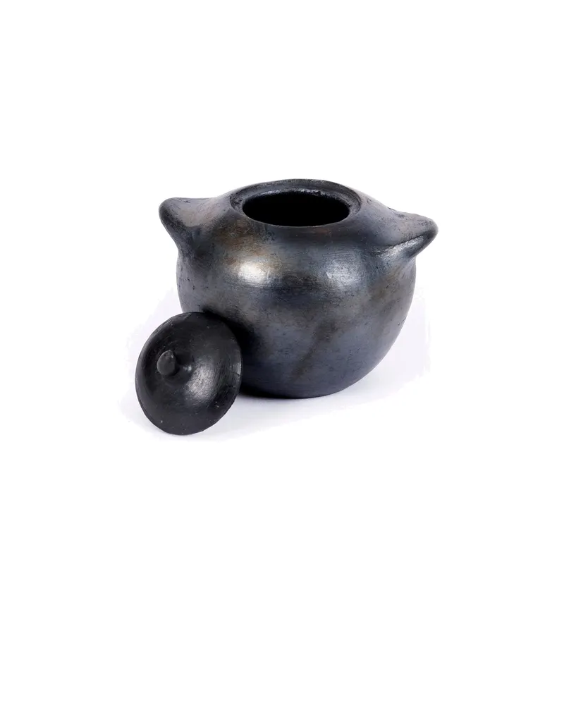 The Burned Jar Vorratsgefäß aus Terrakotta von Bazar Bizar, Größe L, Schwarz, Ansicht 4