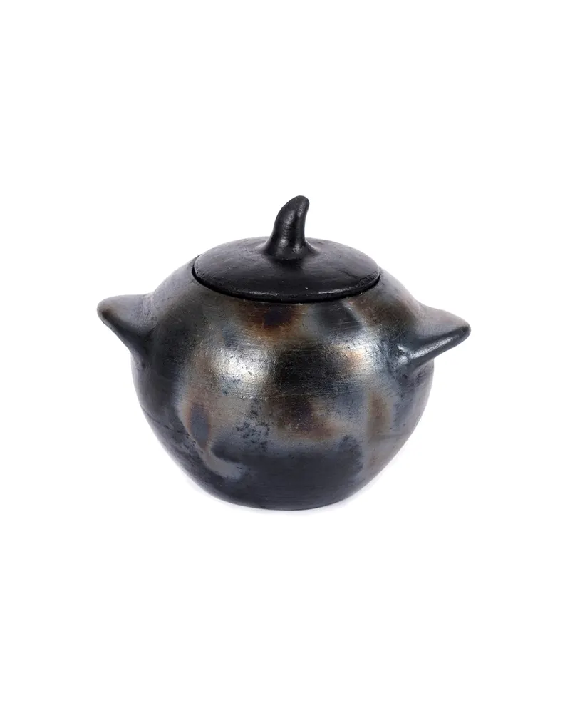 The Burned Jar Vorratsgefäß aus Terrakotta von Bazar Bizar, Größe M, Schwarz, Ansicht 1