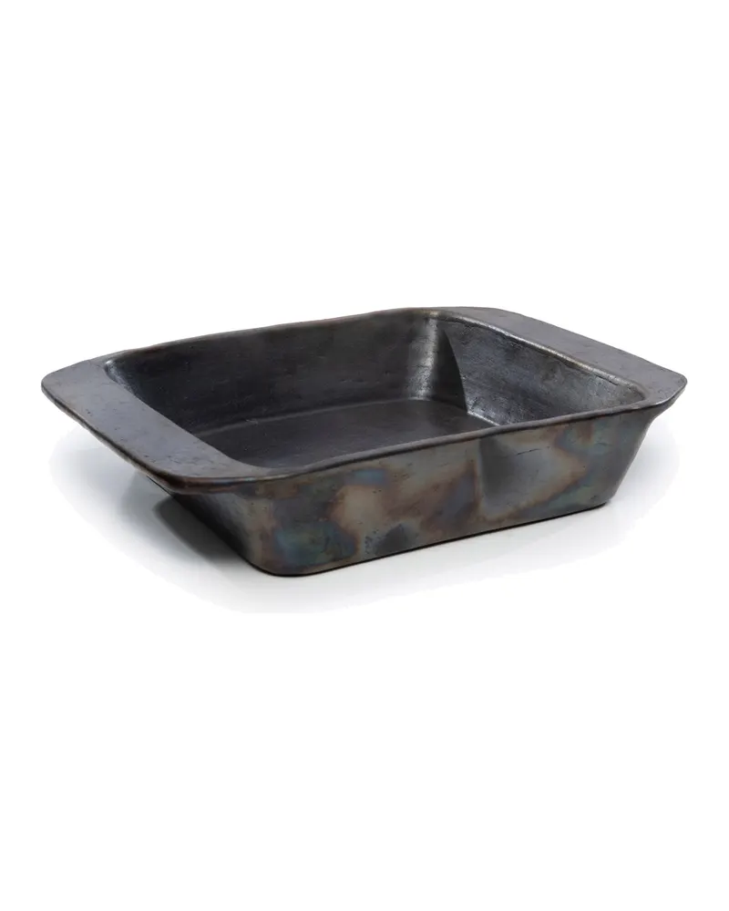 The Burned Oven Tray Serviergeschirr aus Terrakotta von Bazar Bizar, Größe 37 × 28 × 7,5 cm, Schwarz, Ansicht 4