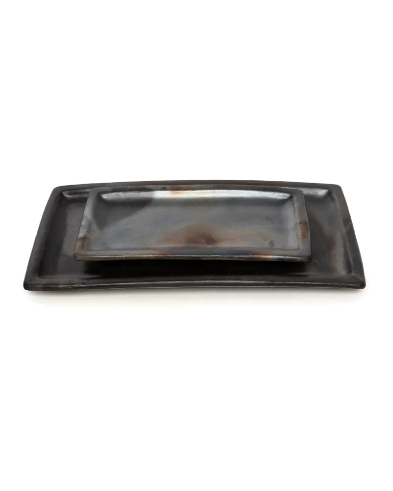 The Burned Sushi Plate Teller aus Terrakotta von Bazar Bizar, Größe L, Schwarz, Ansicht 3