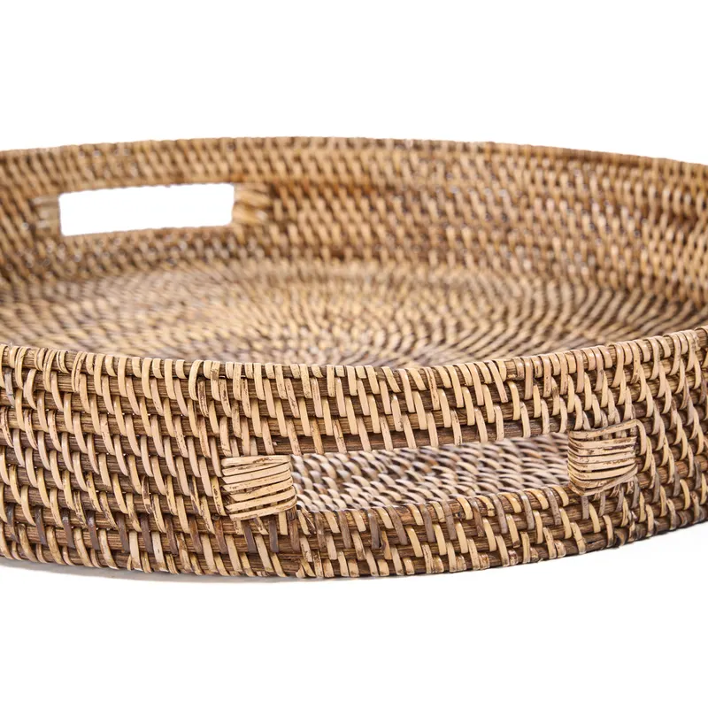 The Carry-All Trays Serviertabletts aus Rattan von Bazar Bizar, Größe L, Natur / Braun, Ansicht 5