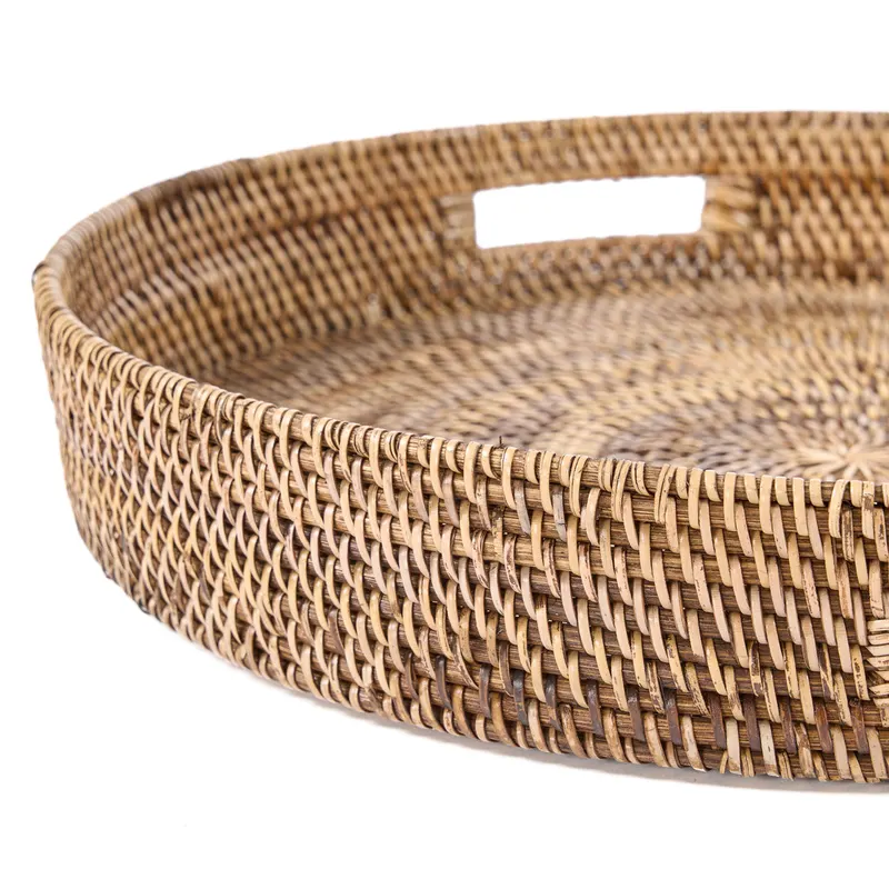 The Carry-All Trays Serviertabletts aus Rattan von Bazar Bizar, Größe L, Natur / Braun, Ansicht 6