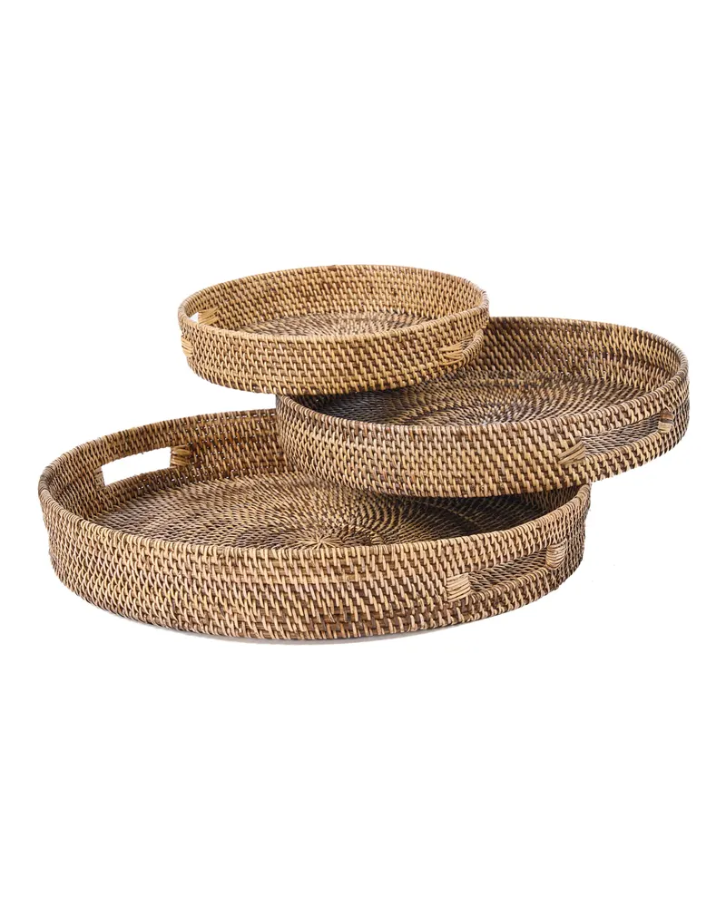 The Carry-All Trays Serviertabletts aus Rattan von Bazar Bizar, Größe L, Natur / Braun, Ansicht 8