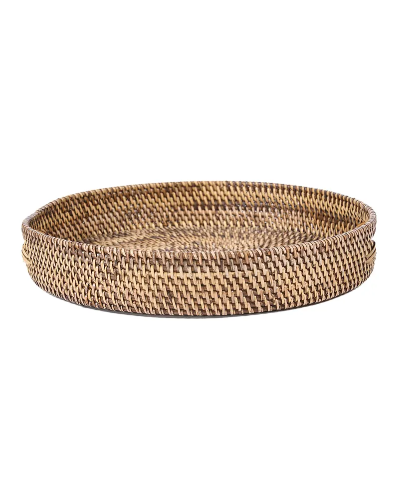 The Carry-All Trays Serviertabletts aus Rattan, Natur / Braun