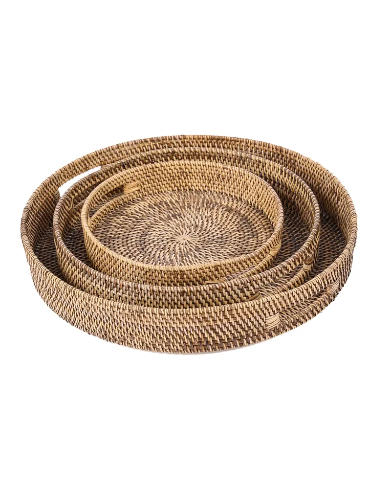 The Carry-All Trays Serviertabletts aus Rattan von Bazar Bizar, Größe M, Natur / Braun, Ansicht 10