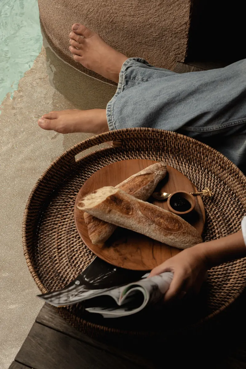 The Carry-All Trays Serviertabletts aus Rattan von Bazar Bizar, Größe M, Natur / Braun, Ansicht 2