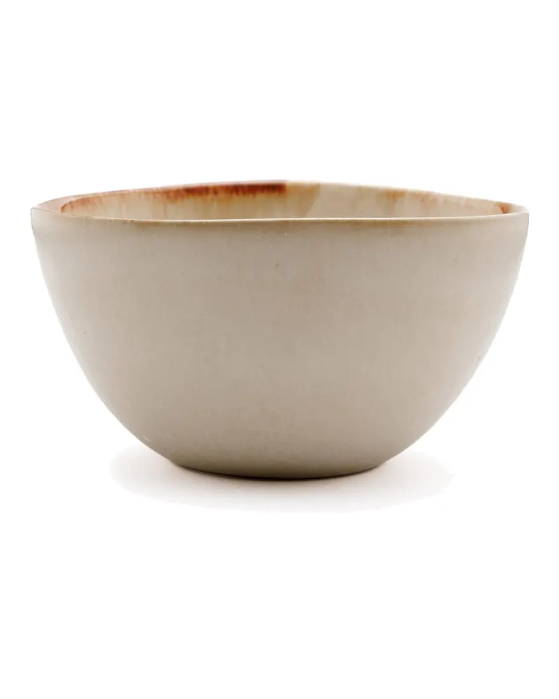 The Cascais Bowl Schale von Bazar Bizar, Größe M, Weiß mit Goldakzent, Ansicht 1