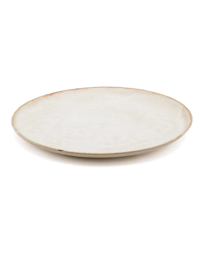 The Cascais Dinner Plate Teller aus Steinzeug von Bazar Bizar, Größe 28 × 28 × 2 cm, Weiß, Ansicht 1