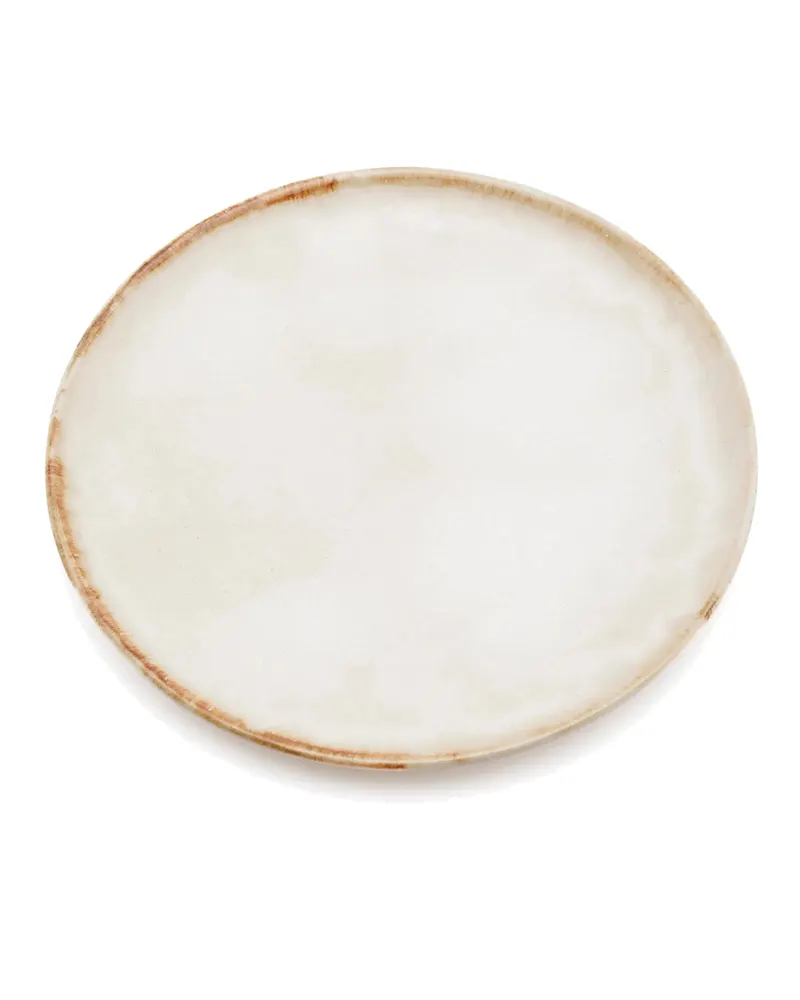 The Cascais Dinner Plate Teller aus Steinzeug von Bazar Bizar, Größe 28 × 28 × 2 cm, Weiß, Ansicht 4