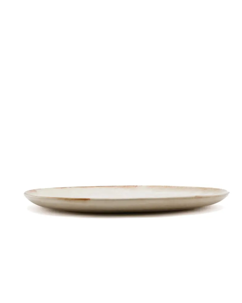 The Cascais Dinner Plate Teller aus Steinzeug von Bazar Bizar, Größe 28 × 28 × 2 cm, Weiß, Ansicht 5