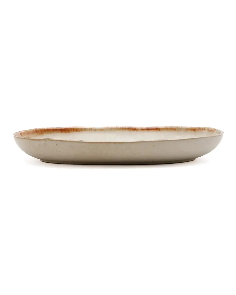 The Cascais Oval Plate Steinzeugteller von Bazar Bizar, Größe M, Weiß, Ansicht 5