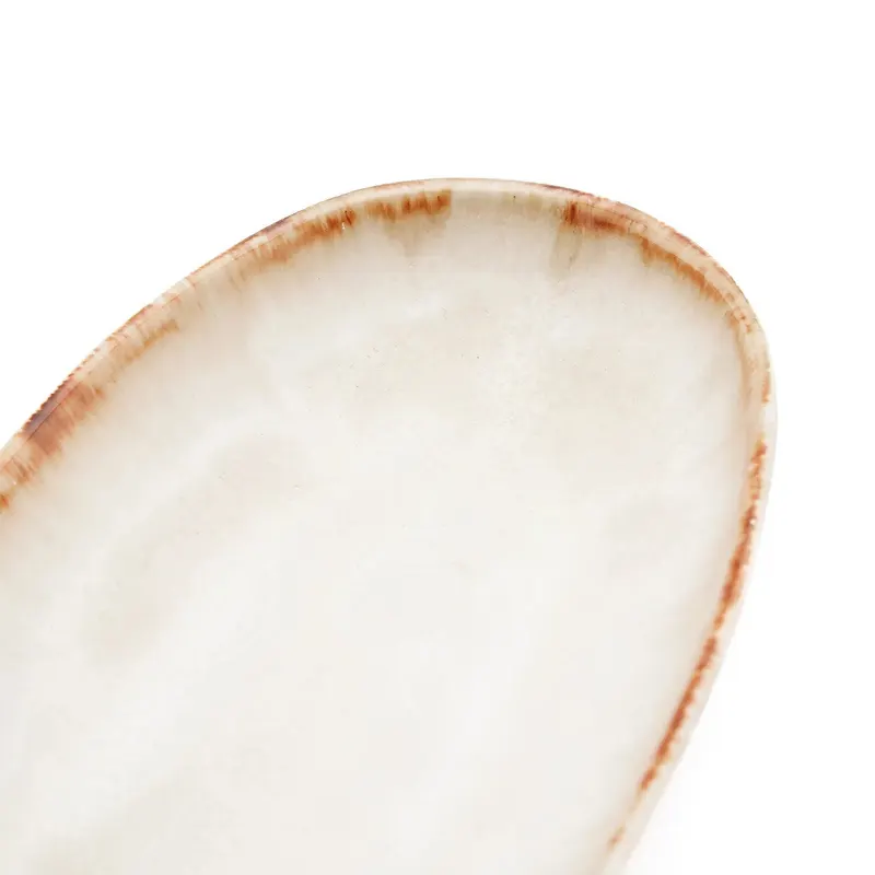 The Cascais Oval Plate Steinzeugteller von Bazar Bizar, Größe M, Weiß, Ansicht 7