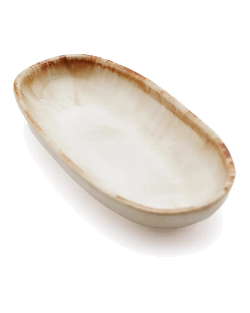 The Cascais Oval Plate Steinzeugteller von Bazar Bizar, Größe S, Weiß, Ansicht 7