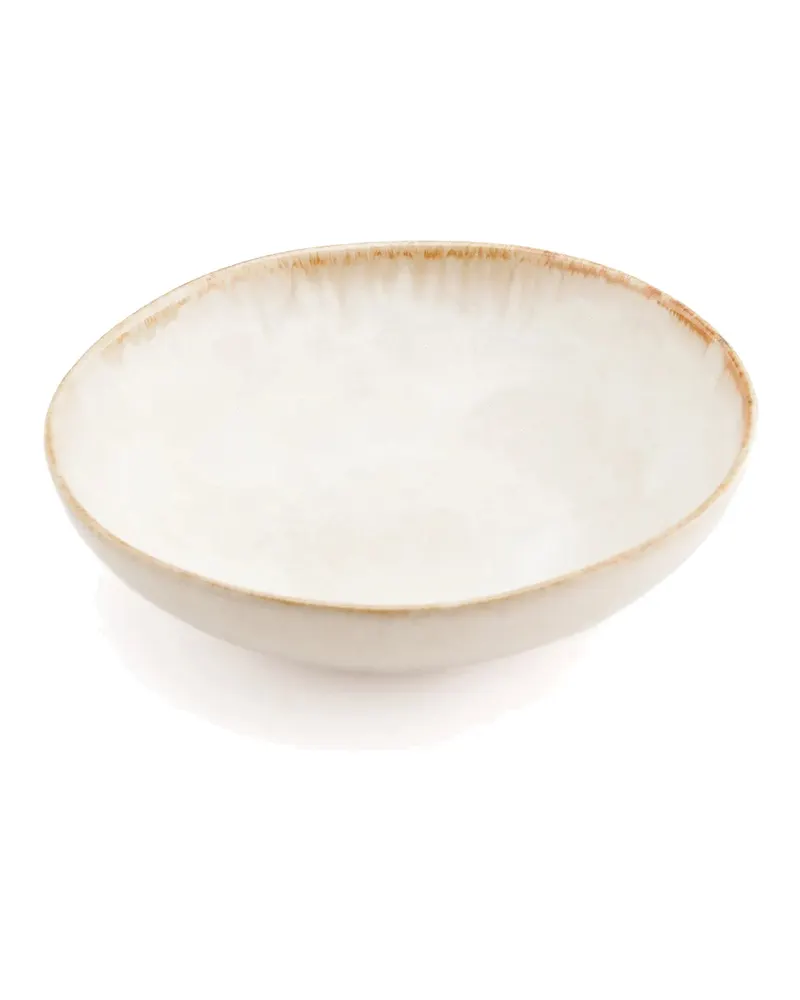 The Cascais Pasta Plate, Teller aus Steinzeug von Bazar Bizar, Größe 22 × 22 × 4 cm, Weiß, Ansicht 3