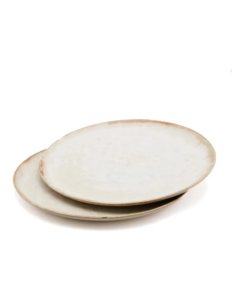 The Cascais Salad Plate Teller aus Steinzeug von Bazar Bizar, Größe 22 × 22 × 2 cm, Weiß, Ansicht 6