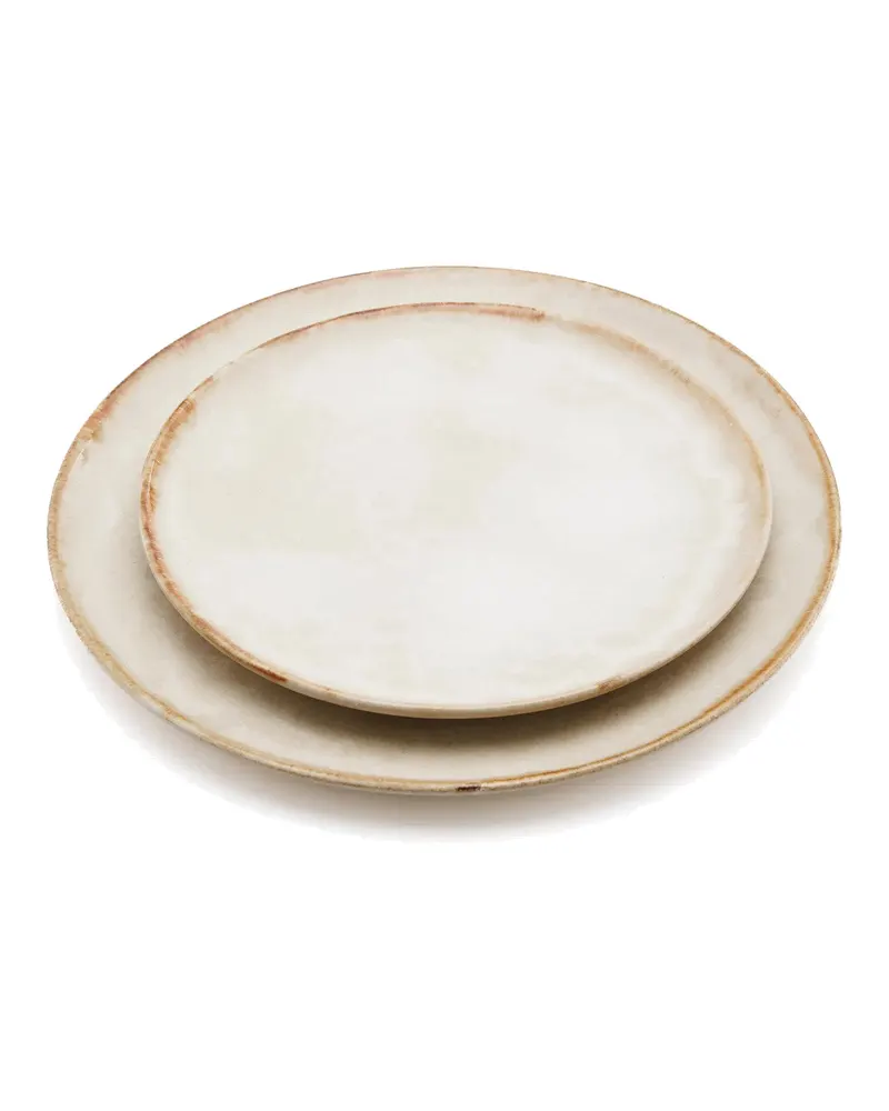 The Cascais Salad Plate Teller aus Steinzeug von Bazar Bizar, Größe 22 × 22 × 2 cm, Weiß, Ansicht 7