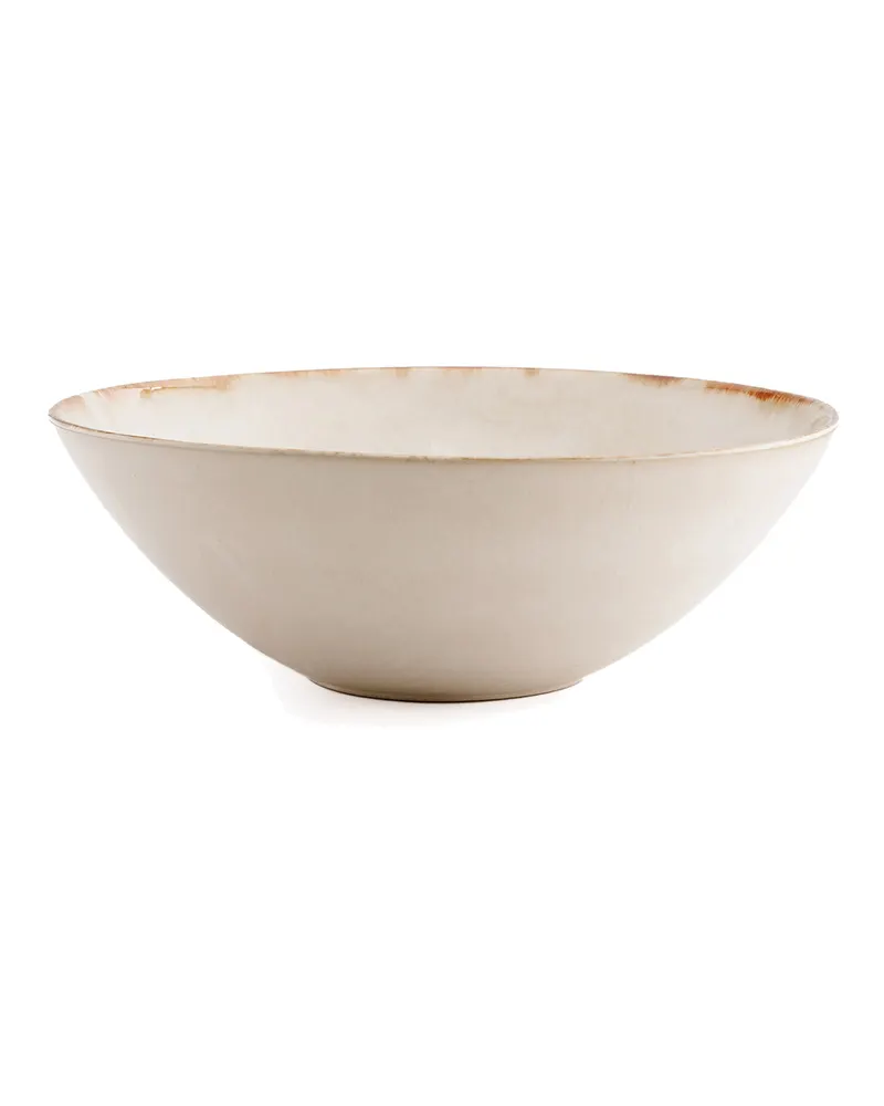 The Cascais Serving Bowl Keramikschale von Bazar Bizar, Größe L, Weiß / Gold, Ansicht 1