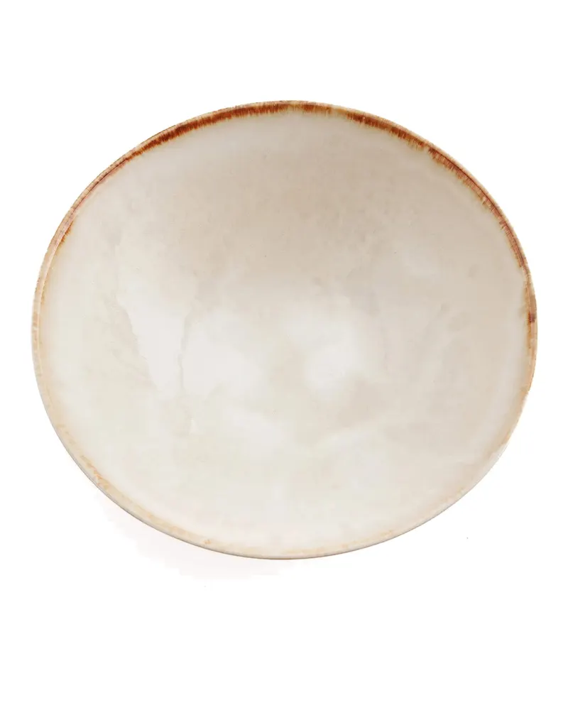 The Cascais Serving Bowl Keramikschale von Bazar Bizar, Größe L, Weiß / Gold, Ansicht 4