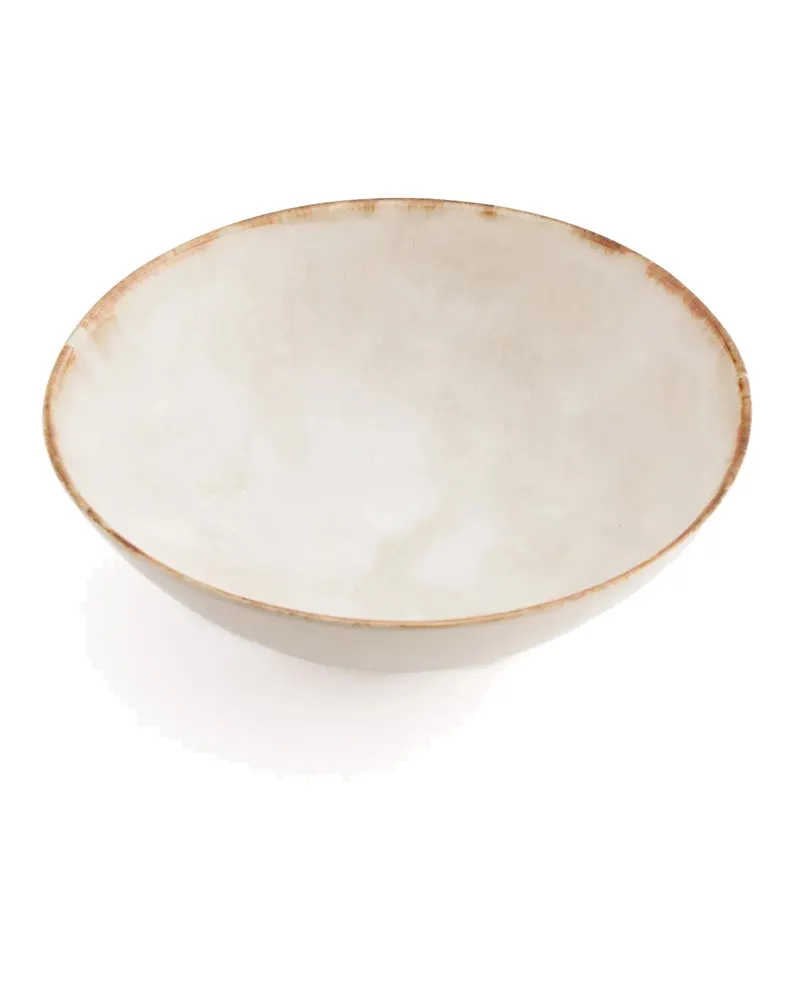 The Cascais Serving Bowl Keramikschale von Bazar Bizar, Größe L, Weiß / Gold, Ansicht 7