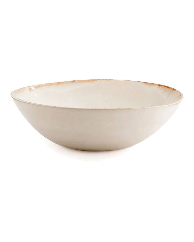 The Cascais Serving Bowl Keramikschale, Weiß / Gold