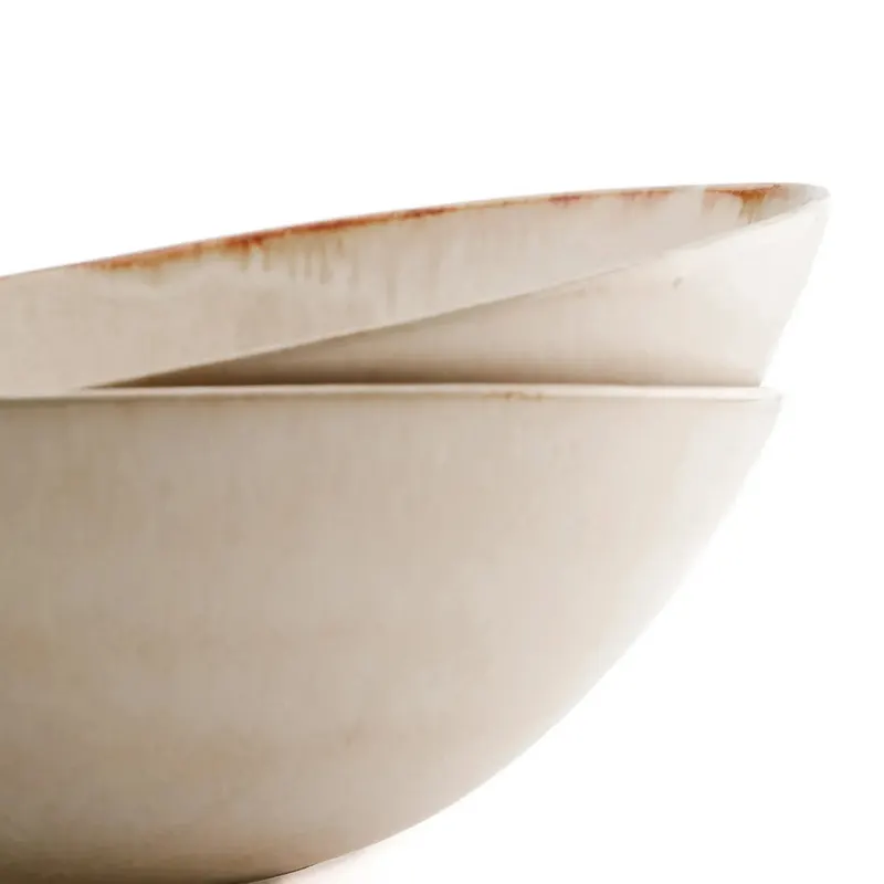 The Cascais Serving Bowl Keramikschale von Bazar Bizar, Größe M, Weiß / Gold, Ansicht 7