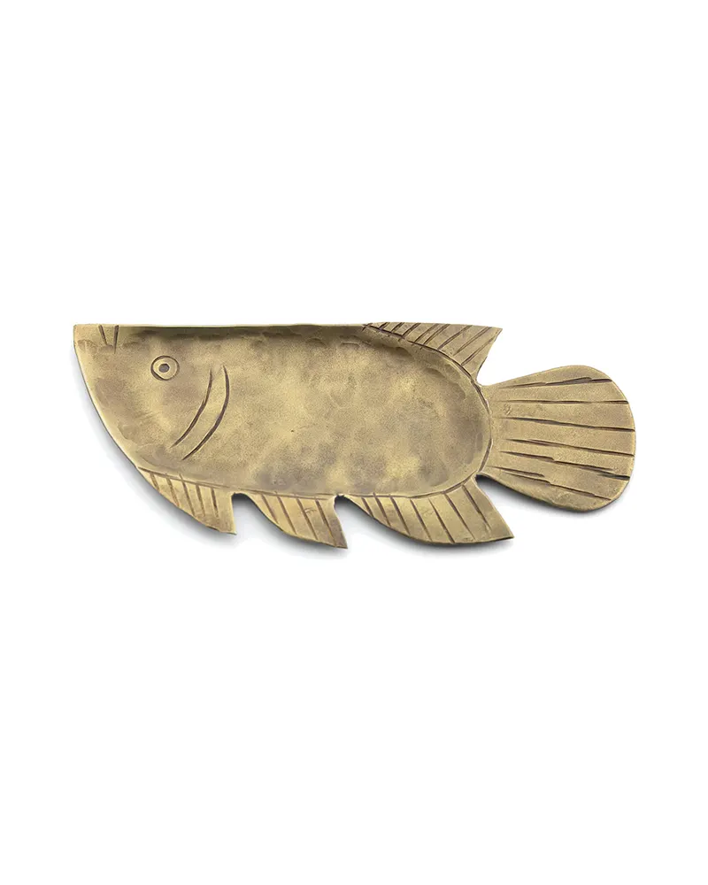 The Catch of the Tray Serviertablett aus Messing von Bazar Bizar, Größe M, Gold, Ansicht 1