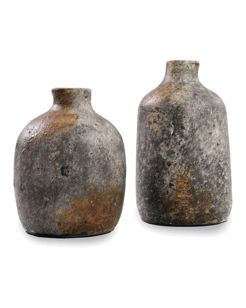The Classy Vase, Vase aus Terrakotta von Bazar Bizar, Größe L, Antikgrau, Ansicht 5