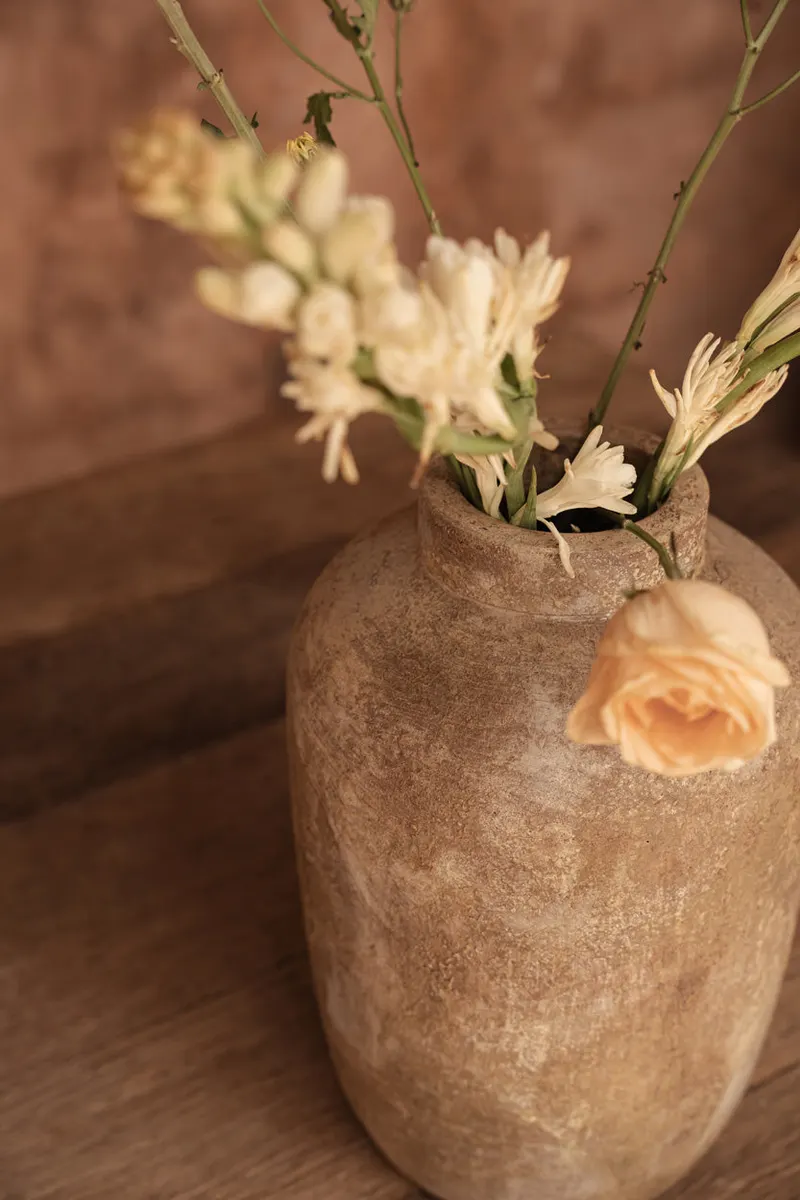 The Clay Echo Vase Terrakotta-Vase von Bazar Bizar, Größe M, Creme, Ansicht 2