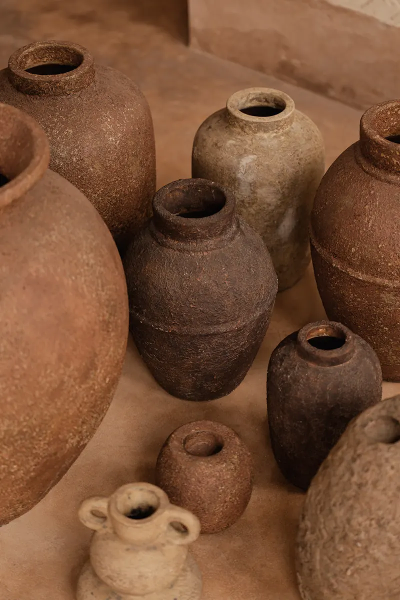 The Clay Echo Vase Terrakotta-Vase von Bazar Bizar, Größe M, Creme, Ansicht 3