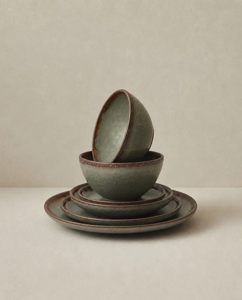 The Côa Appetizer Plate, Vorspeisenteller aus Steinzeug von Bazar Bizar, Größe 17 × 17 × 2 cm, Mehrfarbig, Ansicht 2