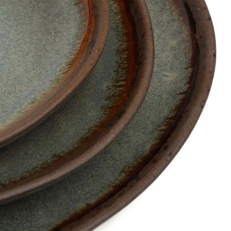 The Côa Appetizer Plate, Vorspeisenteller aus Steinzeug von Bazar Bizar, Größe 17 × 17 × 2 cm, Mehrfarbig, Ansicht 5