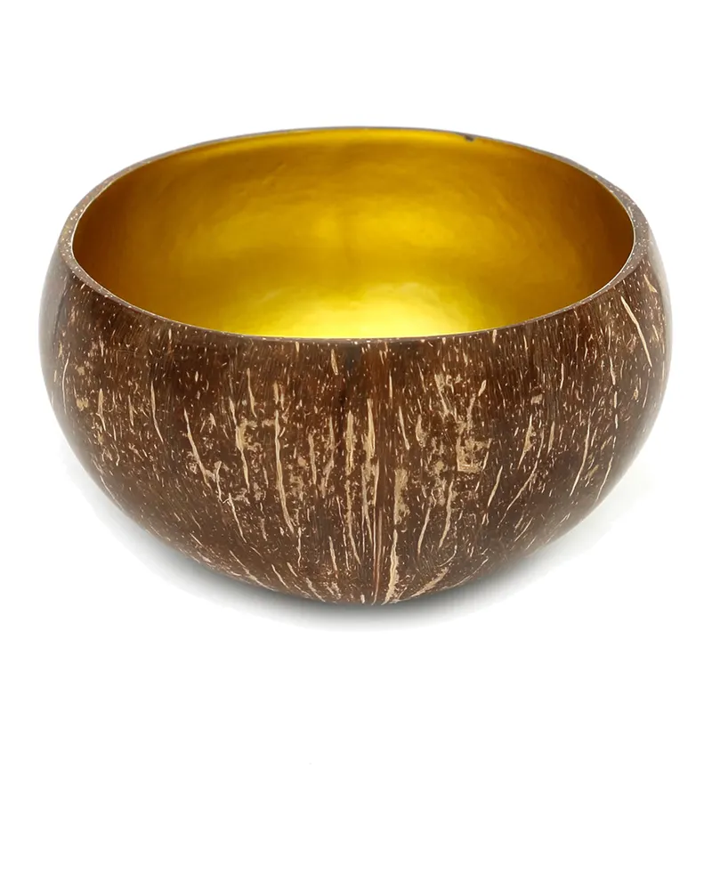 The Coco Food Bowl Schale von Bazar Bizar, Größe 13 × 13 × 7 cm, Natur / Gold, Ansicht 1