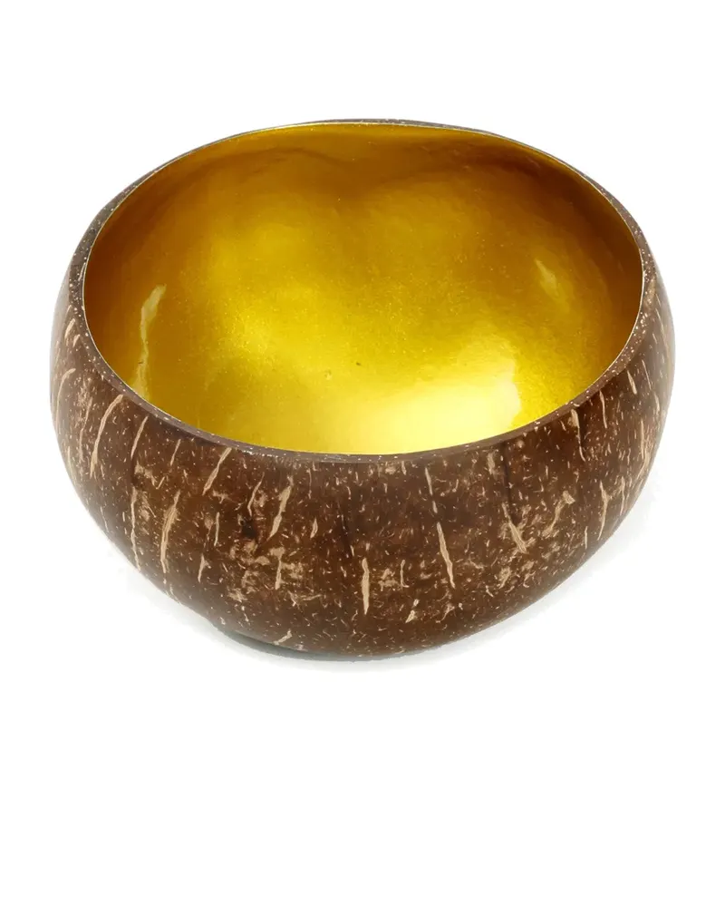 The Coco Food Bowl Schale von Bazar Bizar, Größe 13 × 13 × 7 cm, Natur / Gold, Ansicht 5