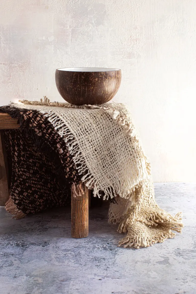 The Coco Food Bowl Schale von Bazar Bizar, Größe 13 × 13 × 7 cm, Natur / Weiß, Ansicht 3