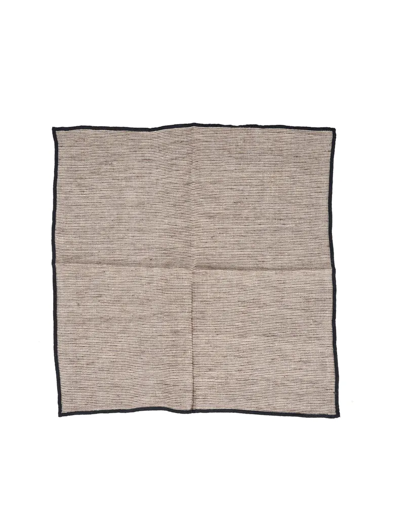 The Code Linen Napkin, Leinenserviette von Bazar Bizar, Größe 45 × 45 cm, Natur / Schwarz, Ansicht 6