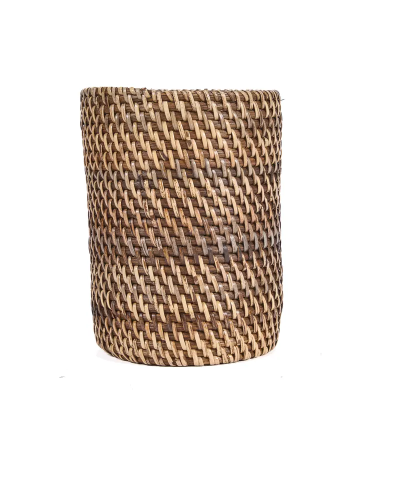 The Colonial Cutlery Holder Rattan-Besteckhalter von Bazar Bizar, Größe 11 × 11 × 17 cm, Natur / Braun, Ansicht 2