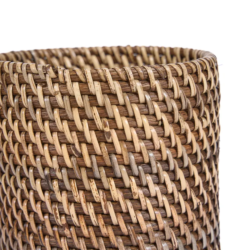 The Colonial Cutlery Holder Rattan-Besteckhalter von Bazar Bizar, Größe 11 × 11 × 17 cm, Natur / Braun, Ansicht 4