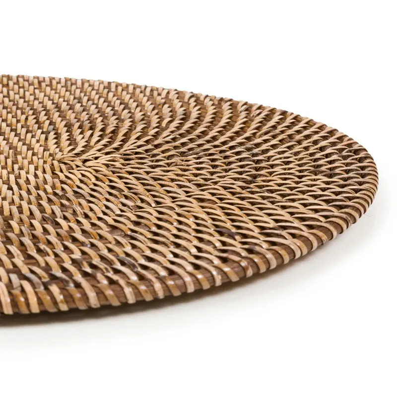 The Colonial Oval Placemat Platzset aus Rattan von Bazar Bizar, Größe 40 × 30 × 1 cm, Natur / Braun, Ansicht 4