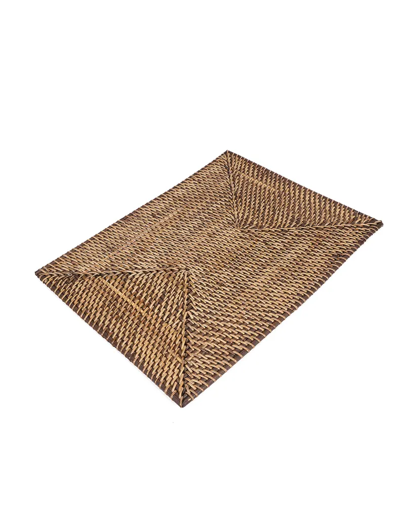 The Colonial Rectangular Placemat Rattan-Platzset von Bazar Bizar, Größe 30 × 40 × 1 cm, Natur / Braun, Ansicht 1