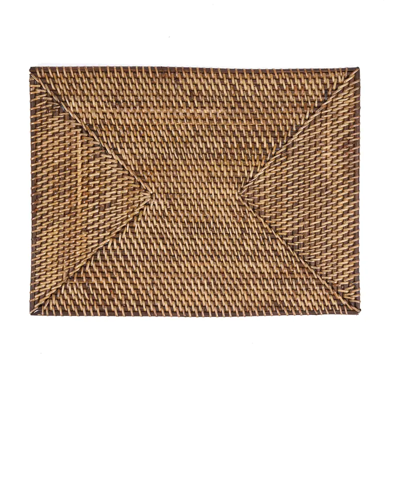 The Colonial Rectangular Placemat Rattan-Platzset von Bazar Bizar, Größe 30 × 40 × 1 cm, Natur / Braun, Ansicht 3
