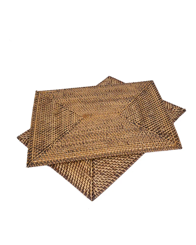 The Colonial Rectangular Placemat Rattan-Platzset von Bazar Bizar, Größe 30 × 40 × 1 cm, Natur / Braun, Ansicht 6