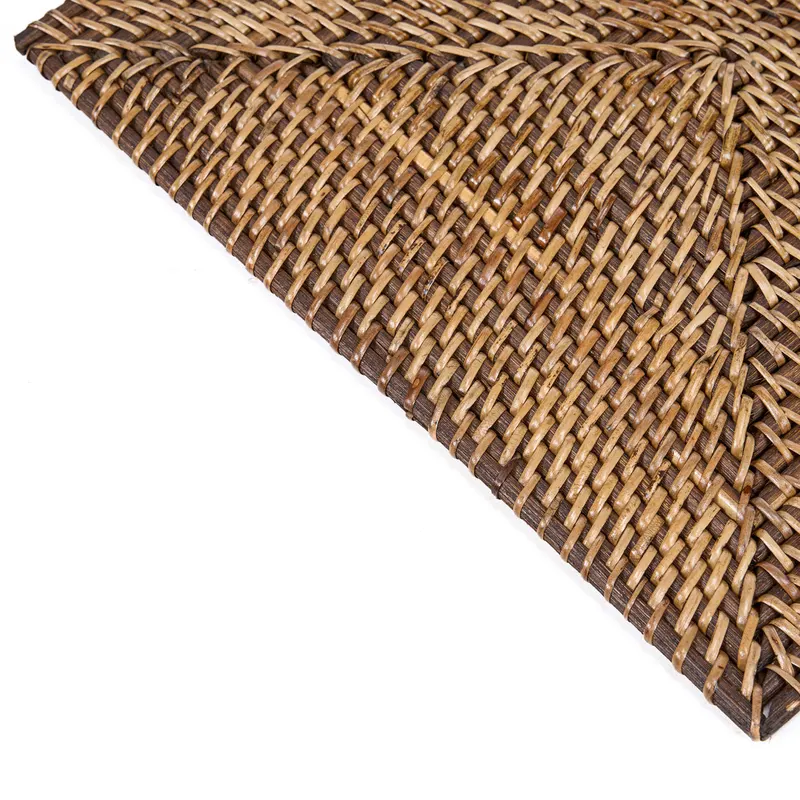 The Colonial Rectangular Placemat Rattan-Platzset von Bazar Bizar, Größe 30 × 40 × 1 cm, Natur / Braun, Ansicht 7