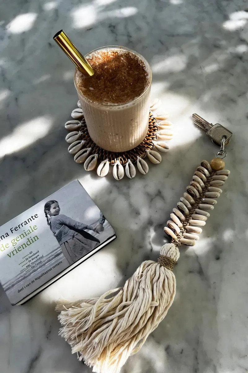 The Colonial Shell Coaster Untersetzer aus Rattan und Muscheln von Bazar Bizar, Größe 15 × 15 × 1 cm, Natur / Braun, Ansicht 5
