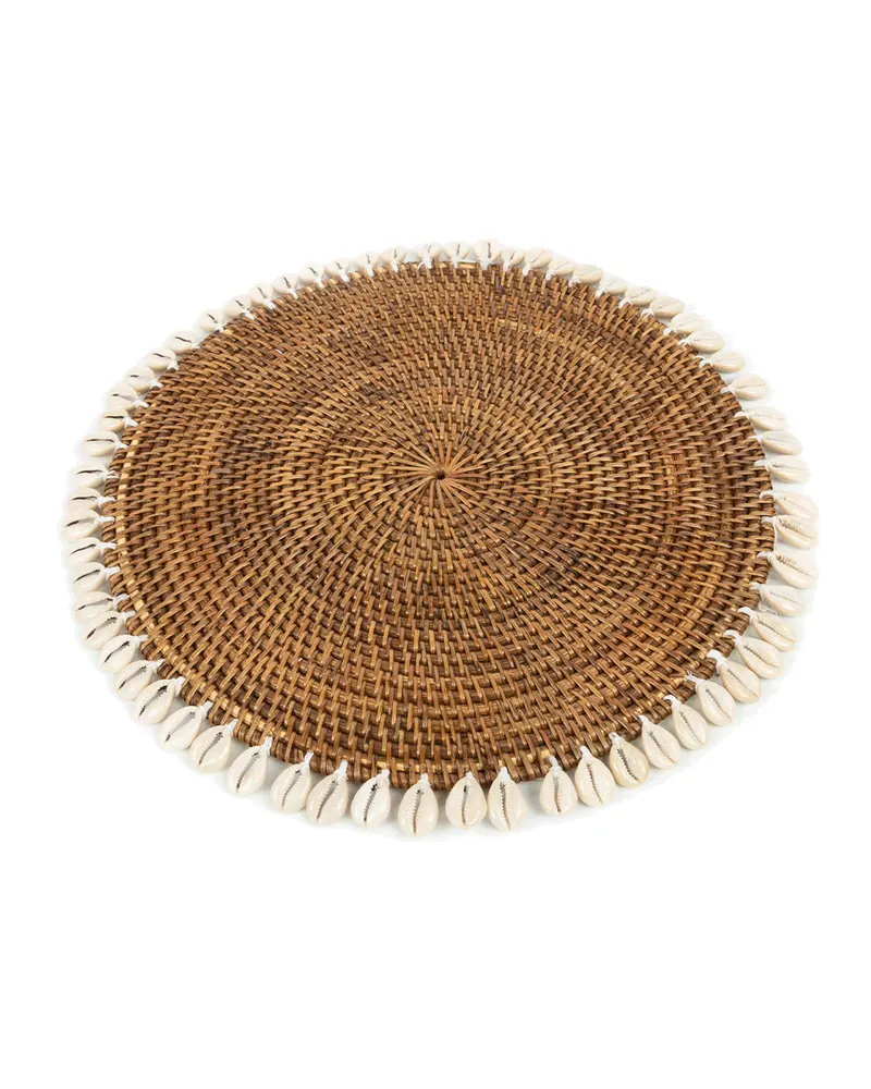 The Colonial Shell Placemat Platzset aus Rattan und Muscheln
