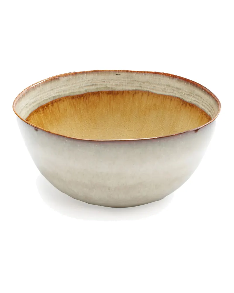 The Comporta Serving Bowl Keramik-Servierschale von Bazar Bizar, Größe 26 × 26 × 12 cm, Grau / Braun, Ansicht 5