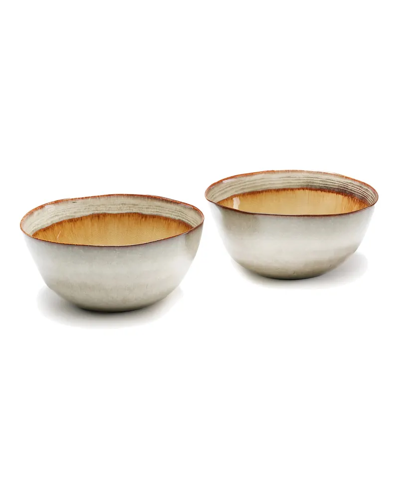 The Comporta Serving Bowl Keramik-Servierschale von Bazar Bizar, Größe 26 × 26 × 12 cm, Grau / Braun, Ansicht 6